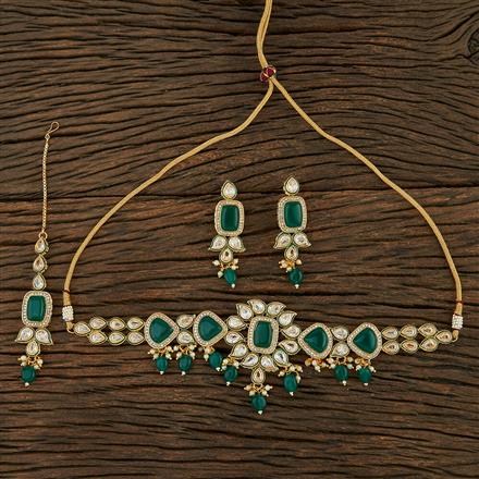 Antique Monalisa Stone Necklace With Gold Plating