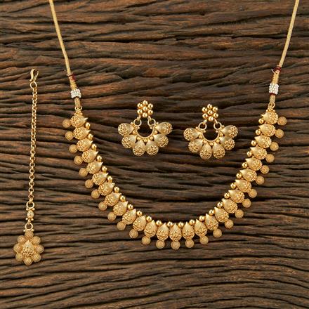 Antique Plain Gold Necklace With Gold Plating