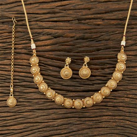 Antique Plain Gold Necklace With Gold Plating