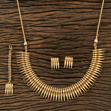 Antique Plain Gold Necklace With Gold Plating
