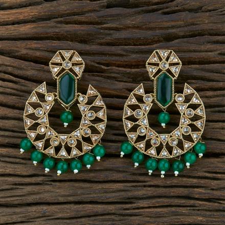 Antique Chand Earring With Mehndi Plating