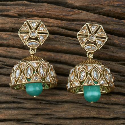 Antique Jhumki With Mehndi Plating