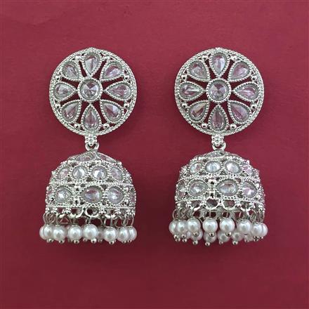 Antique Jhumki With Rhodium Plating