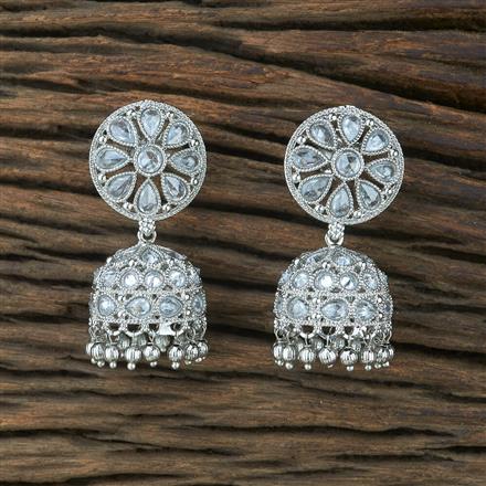 Antique Jhumki With Rhodium Plating