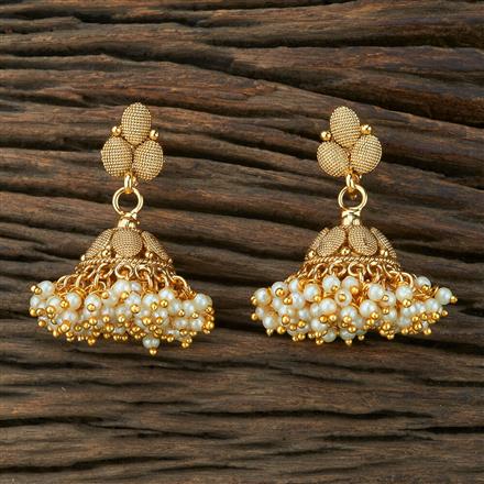 Antique Plain Gold Earring With Gold Plating