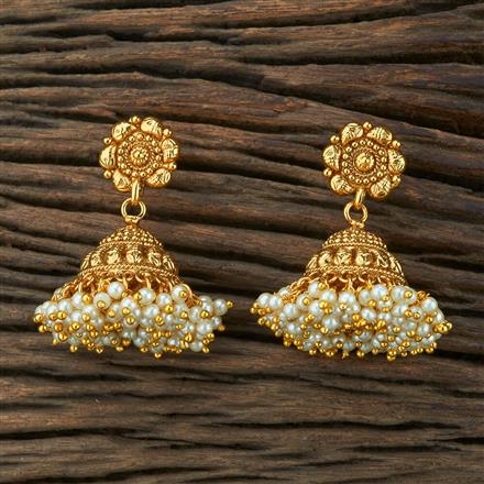 Antique Plain Gold Earring With Gold Plating