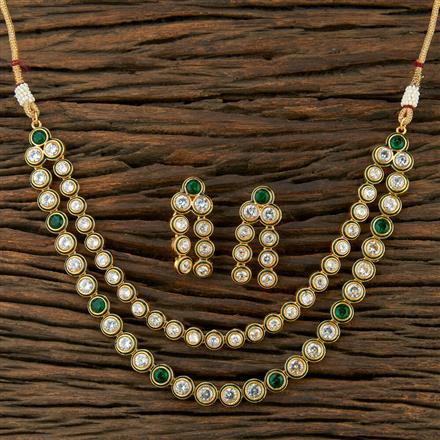 Antique 2 Line Necklace With Gold Plating