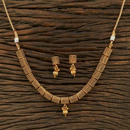 Antique Plain Gold Necklace With Gold Plating
