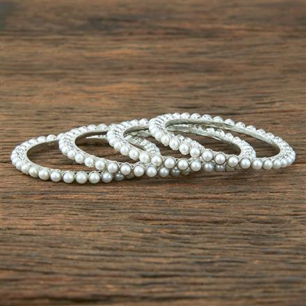 Antique Moti Bangles With Rhodium Plating