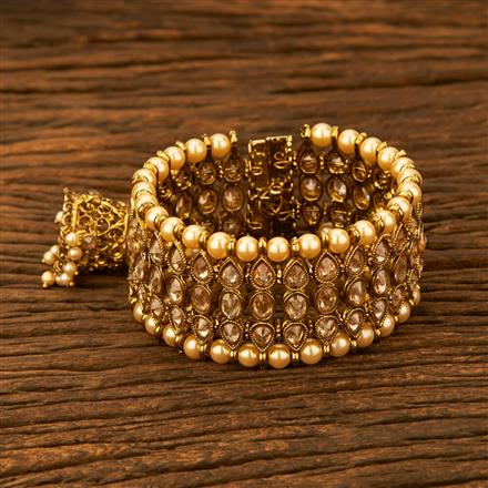 Antique Adjustable Bracelet With Mehndi Plating