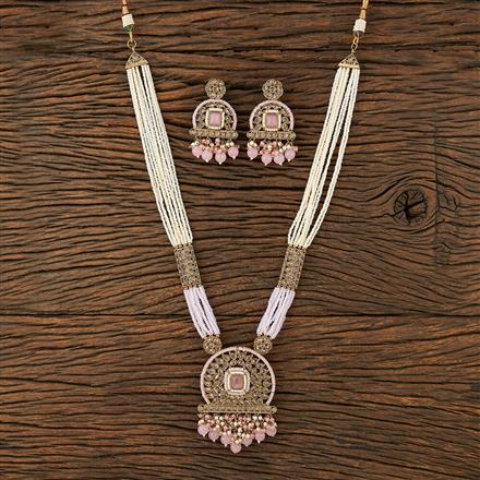 Antique Long Necklace With Mehndi Plating