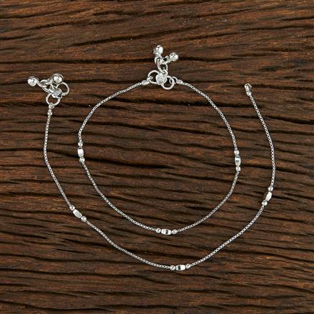 Antique Delicate Payal With Rhodium Plating