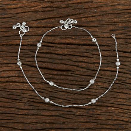 Antique Delicate Payal With Rhodium Plating