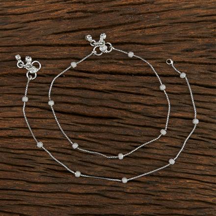 Antique Delicate Payal With Rhodium Plating