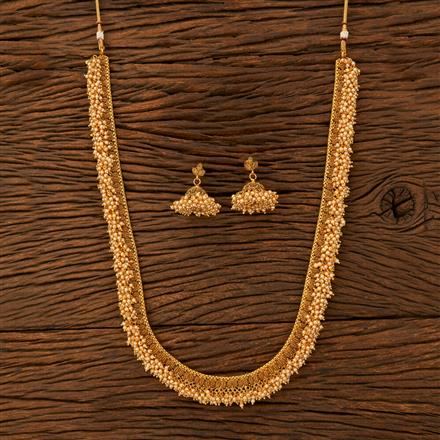 Antique Pearl Necklace With Gold Plating