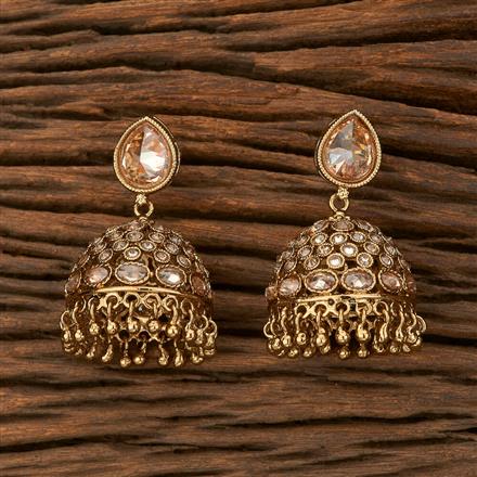 Antique Jhumki With Mehndi Plating