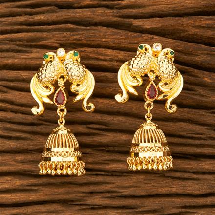 Antique Peacock Earring With Gold Plating