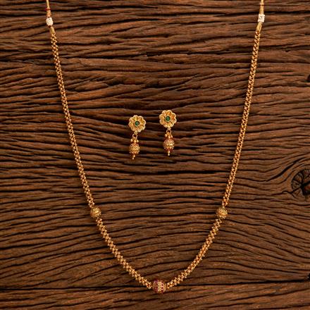 Antique Long Necklace With Gold Plating