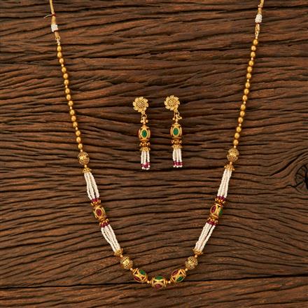 Antique Long Necklace With Gold Plating