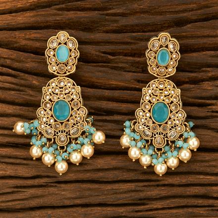 Antique Moti Earring With Mehndi Plating