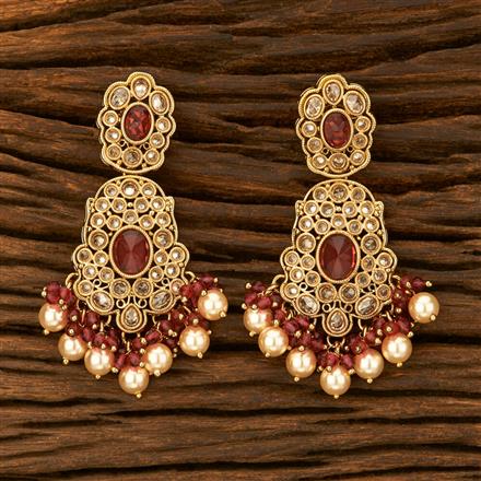 Antique Moti Earring With Mehndi Plating