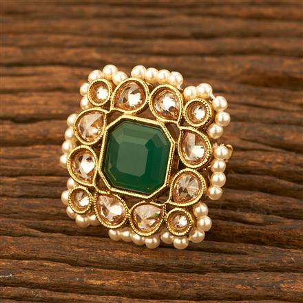 Antique Adjustable Ring With Mehndi Plating
