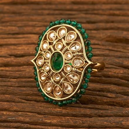 Antique Adjustable Ring With Mehndi Plating