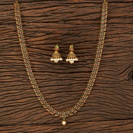 Antique South Indian Necklace With Matte Gold Plating