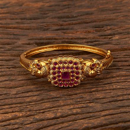 Antique Peacock Kada With Matte Gold Plating