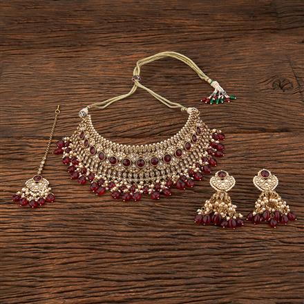 Antique Mukut With Mehndi Plating