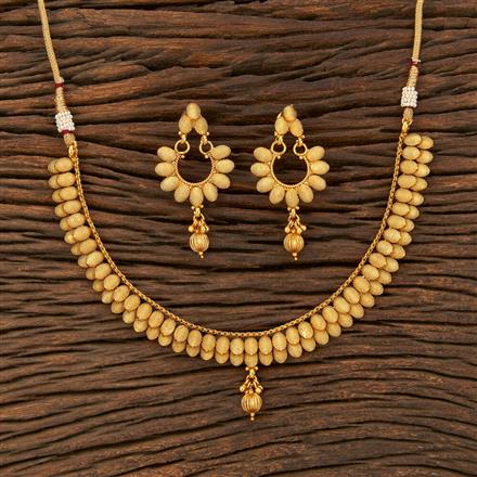Antique Plain Gold Necklace With Gold Plating