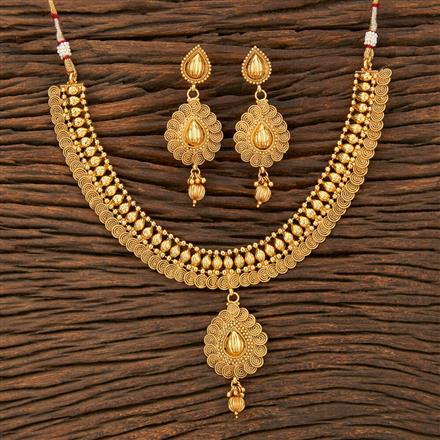 Antique Plain Gold Necklace With Gold Plating