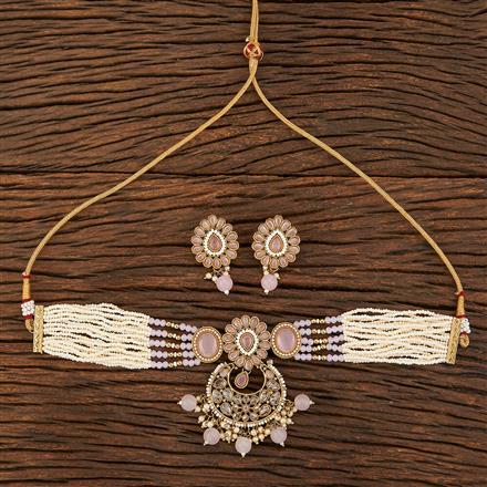 Antique Reverse Ad Necklace With Mehndi Plating