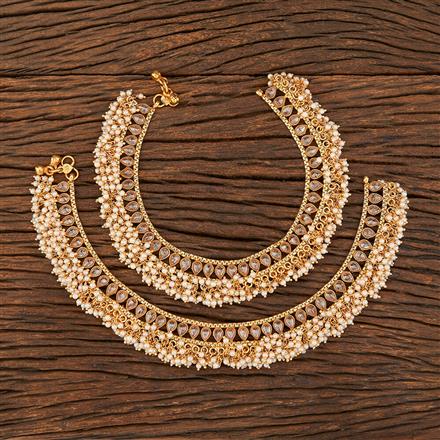 Antique Pearl Payal With Gold Plating