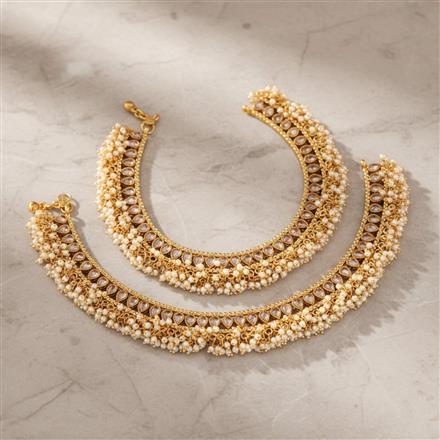 Antique Pearl Payal With Gold Plating