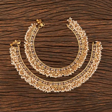 Antique Pearl Payal With Gold Plating