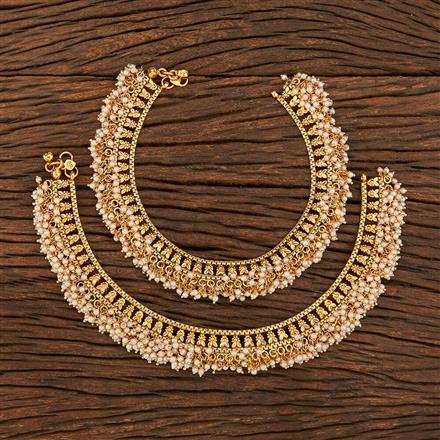 Antique Pearl Payal With Gold Plating