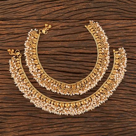 Antique Pearl Payal With Gold Plating