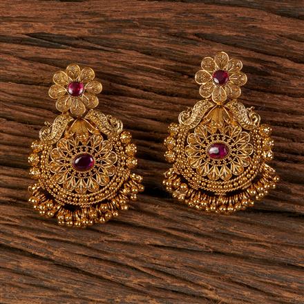 Antique Classic Earring With Matte Gold Plating