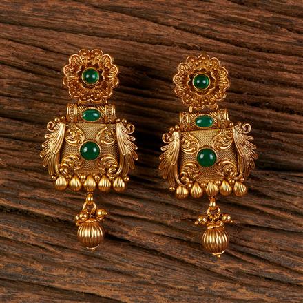 Antique Classic Earring With Matte Gold Plating