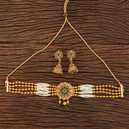 Antique Choker Necklace With Gold Plating