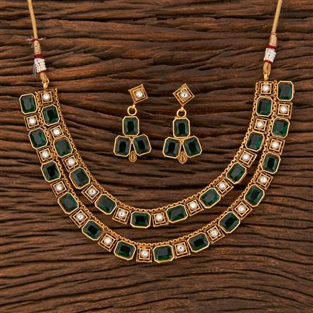 Antique Classic Necklace With Matte Gold Plating