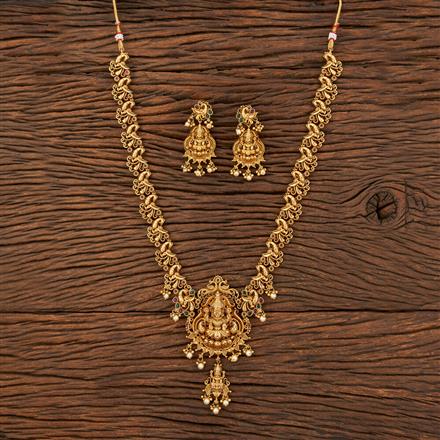 Antique Temple Necklace With Matte Gold Plating