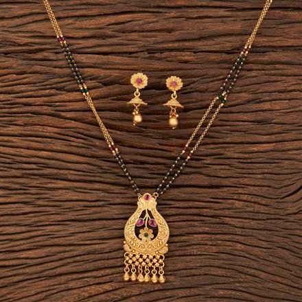 Antique Classic Mangalsutra With Matte Gold Plating