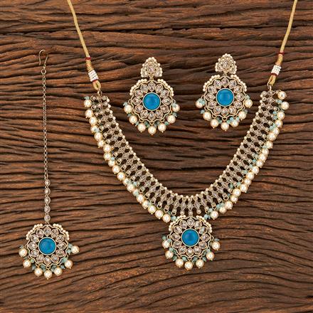 Antique Delicate Necklace With Mehndi Plating
