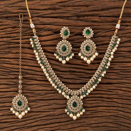 Antique Delicate Necklace With Mehndi Plating