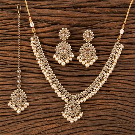 Antique Delicate Necklace With Mehndi Plating