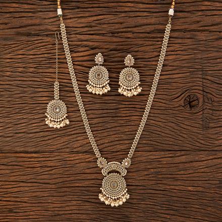 Antique Long Necklace With Mehndi Plating