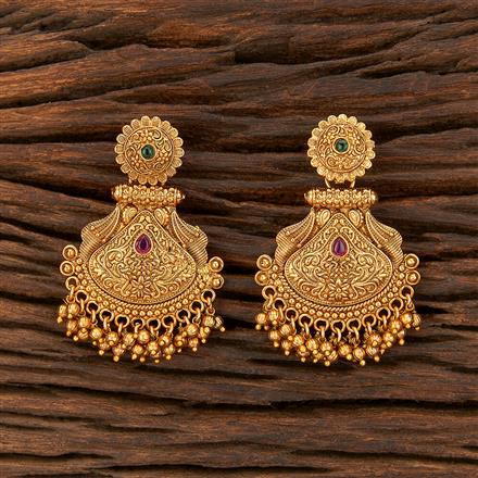 Antique Classic Earring With Matte Gold Plating