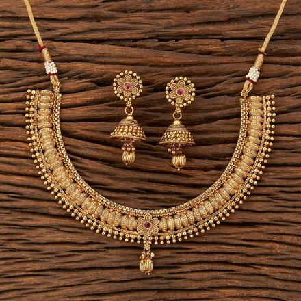 Antique Plain Gold Necklace With Gold Plating